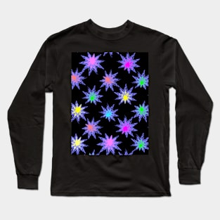 Glow Stars Diagonal Repeat on Black 5748 Long Sleeve T-Shirt